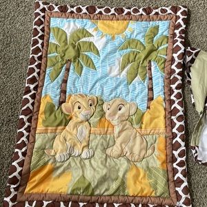 Simba and Nala Lion King Crib Quilt and skirt